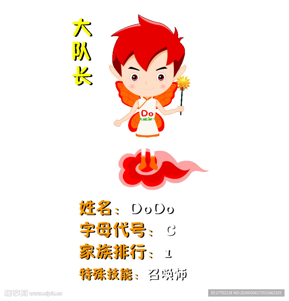 卡通小队长形象展示