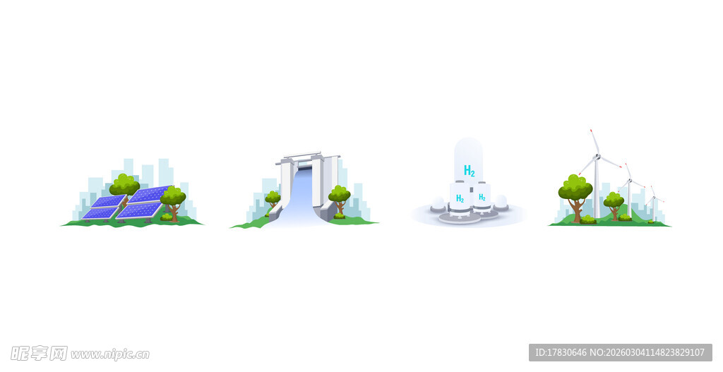 科技风环保场景元素集合