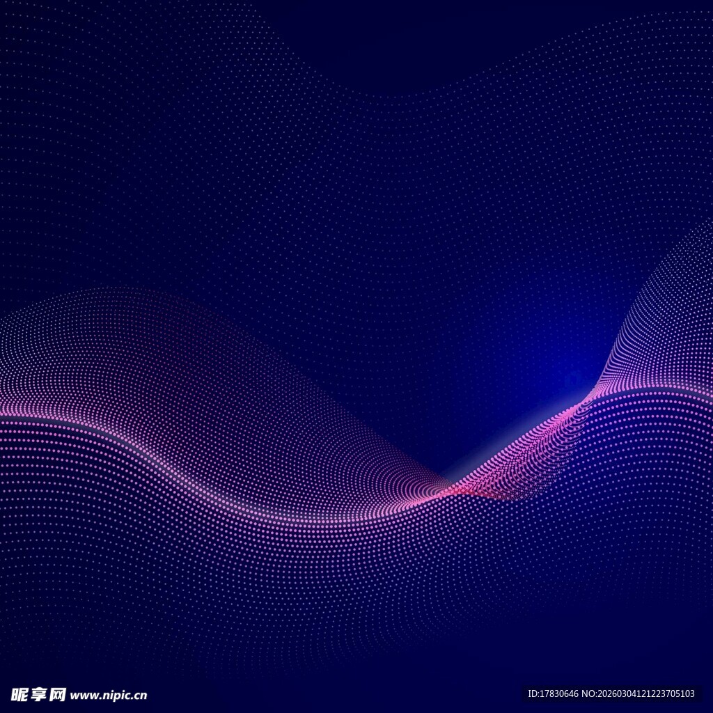 梦幻紫色波浪科技背景