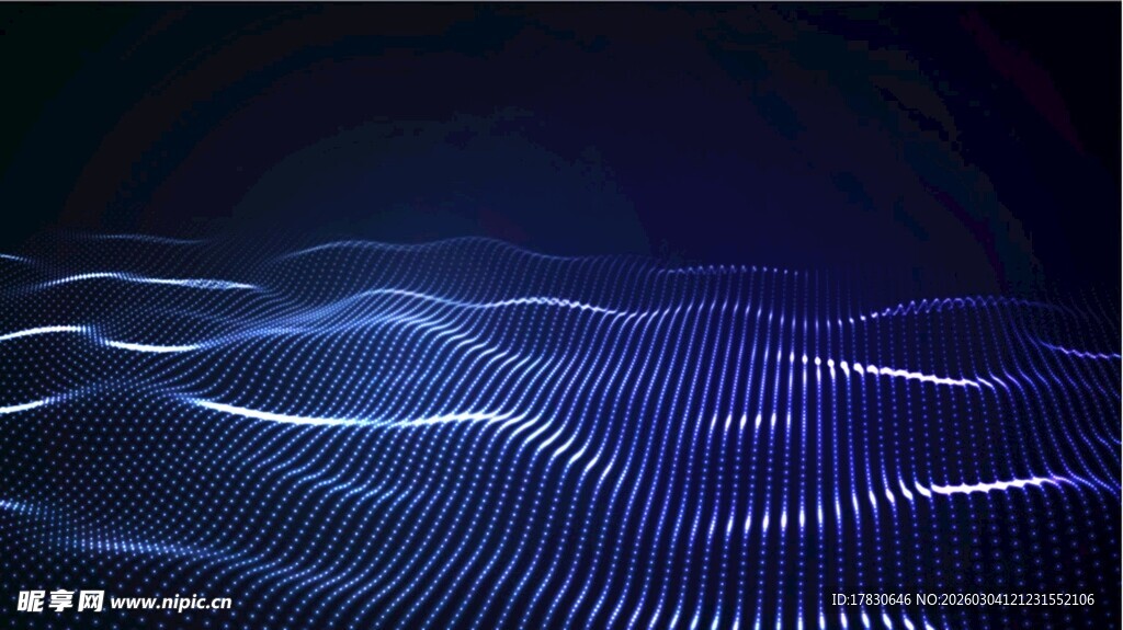 蓝色动感线条波浪背景图