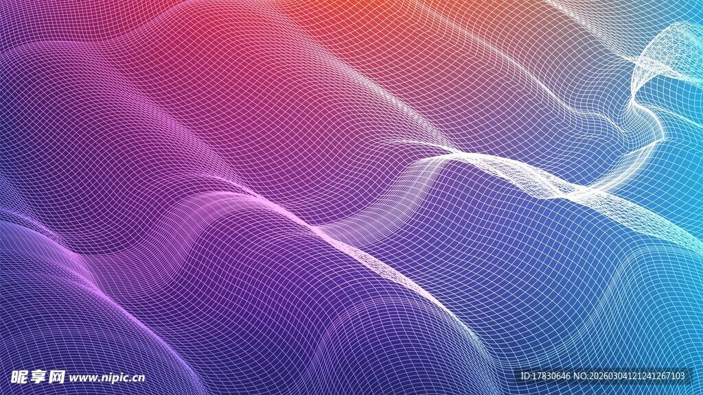 梦幻渐变波浪抽象背景图