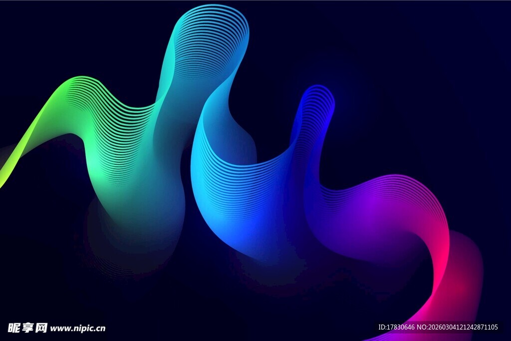 炫彩流动渐变抽象图形