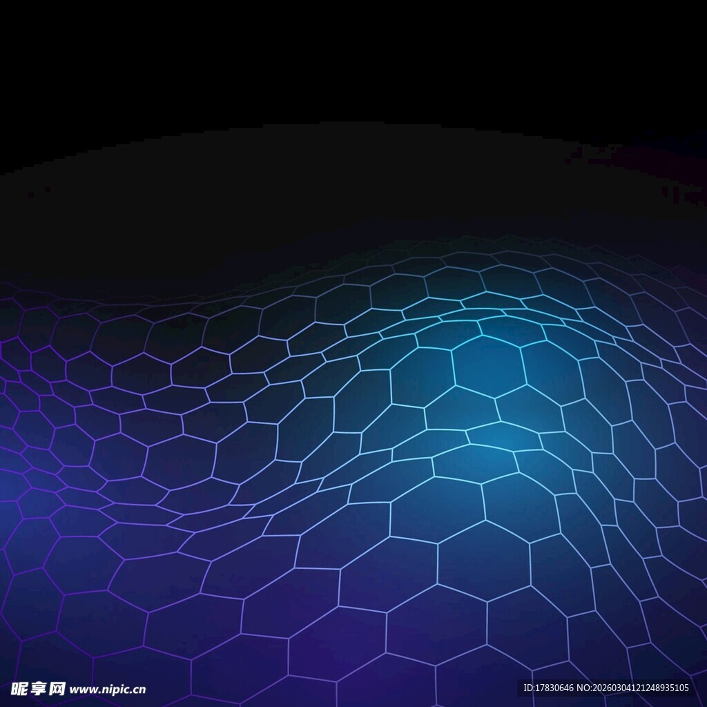梦幻六边形渐变科技背景图
