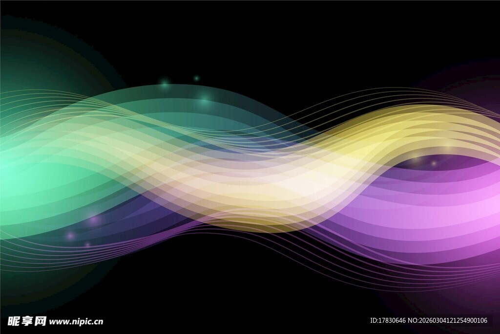 炫彩波浪动感背景图案