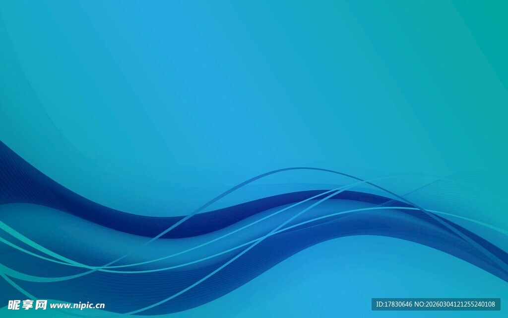 蓝色渐变动感波浪背景图