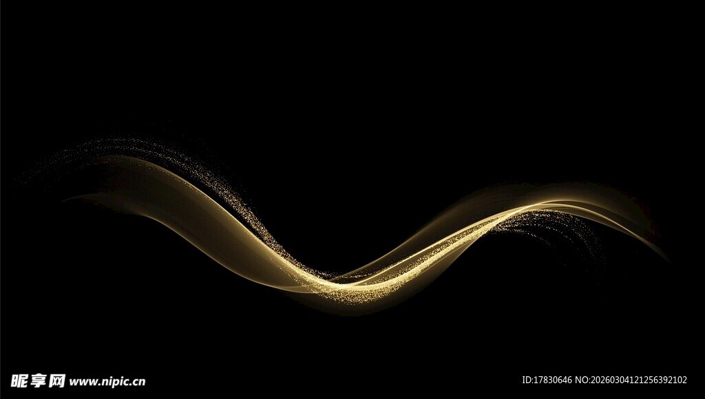 金色动感曲线背景图