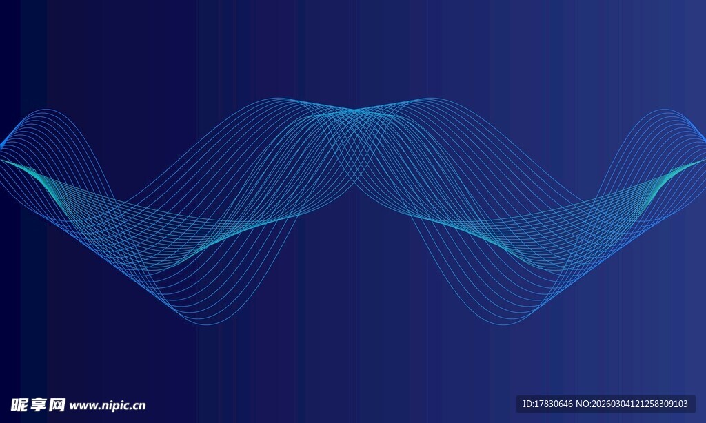 蓝色动感线条抽象背景图