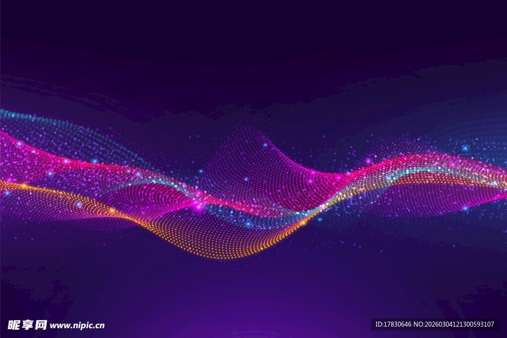 梦幻炫彩波浪背景图案