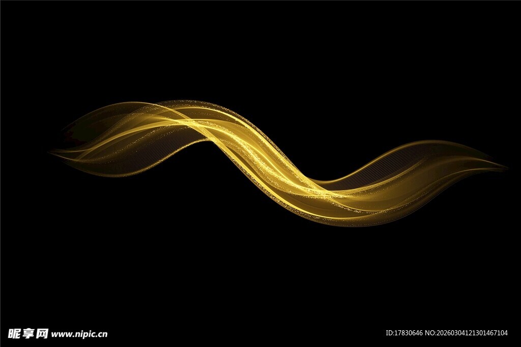 金色动感波浪线条背景