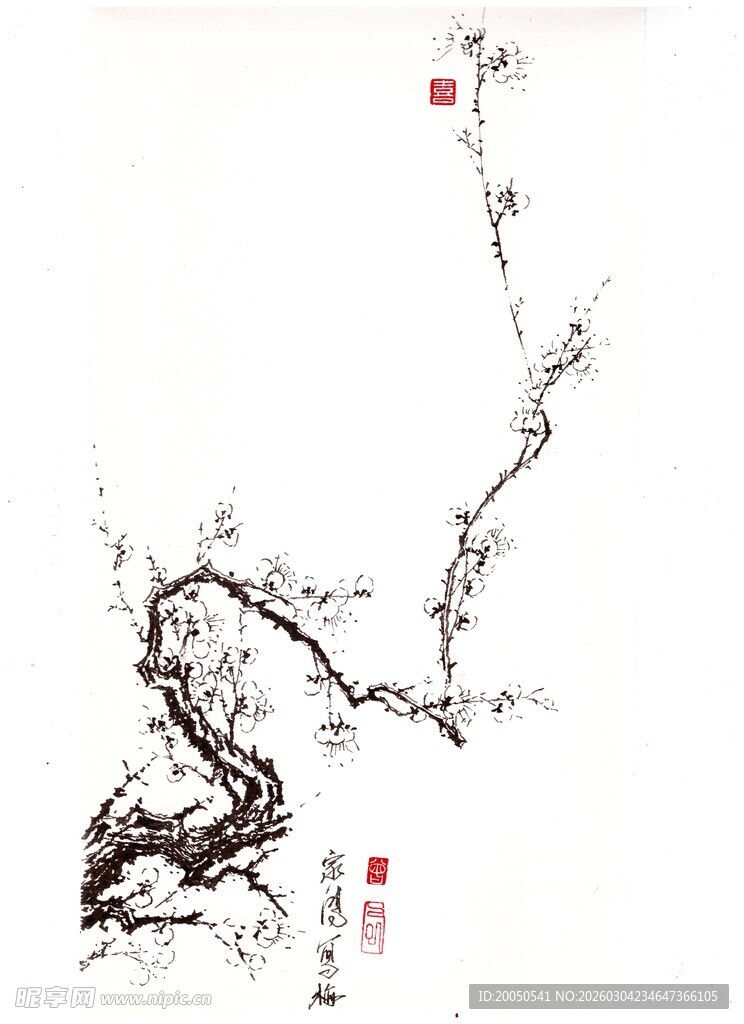水墨梅花图