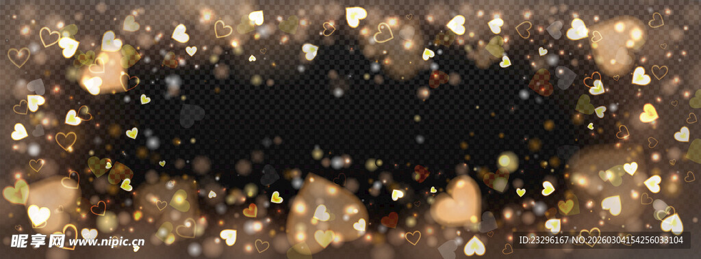 金色爱心背景