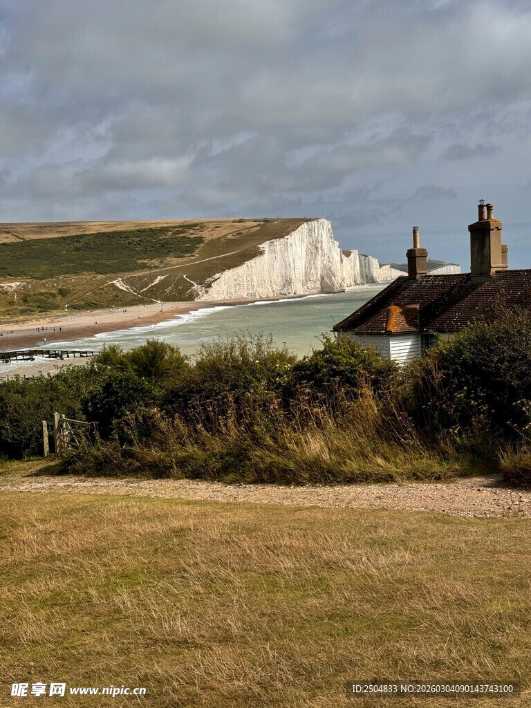 英国白垩断崖田园风光