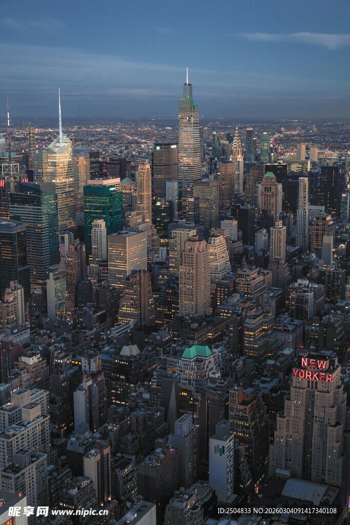 纽约城市天际线俯瞰图