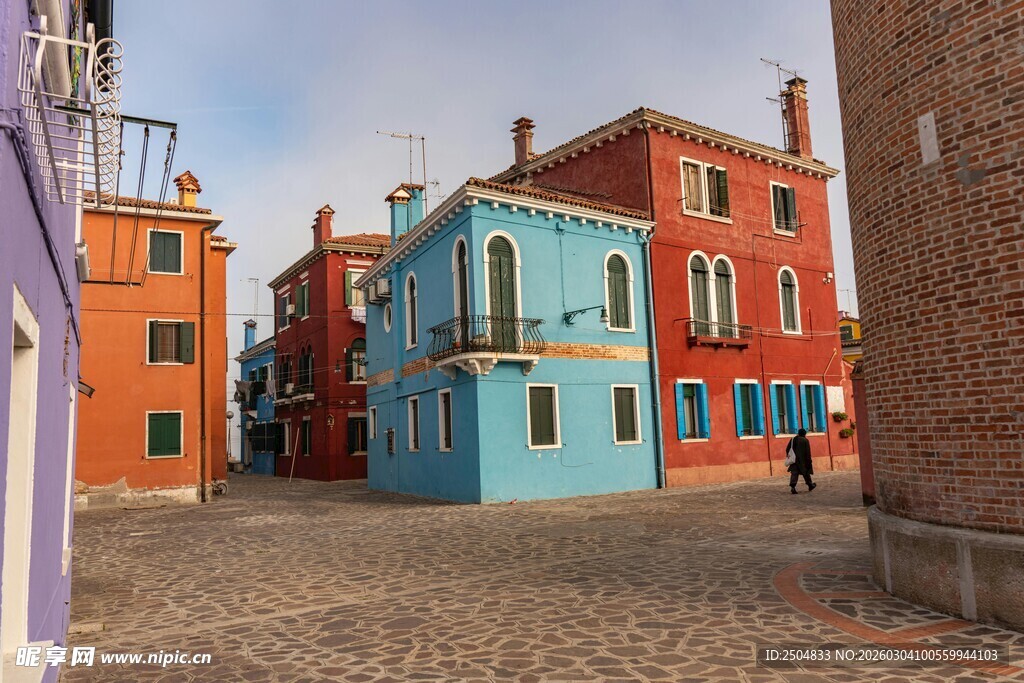 彩色梦幻小镇街景
