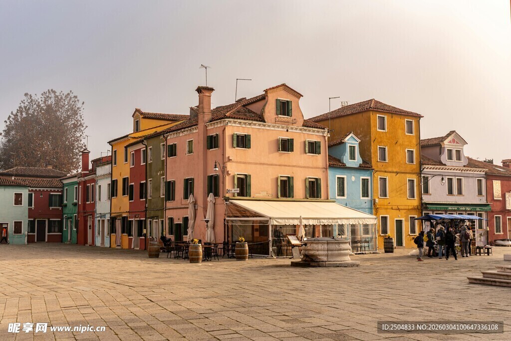 彩色小镇的美丽街景