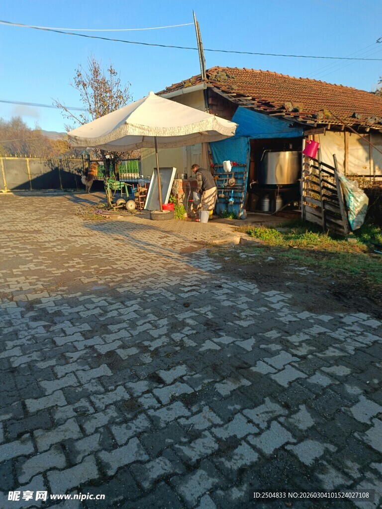 乡村小院的惬意户外场景