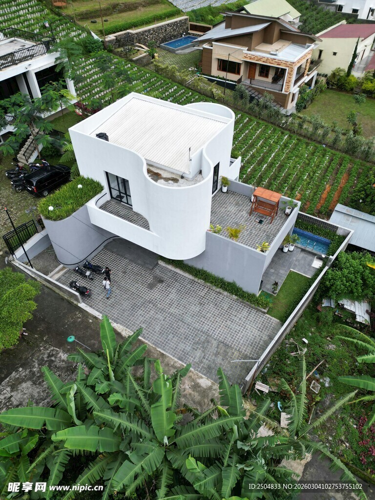 现代风格独栋别墅俯瞰图