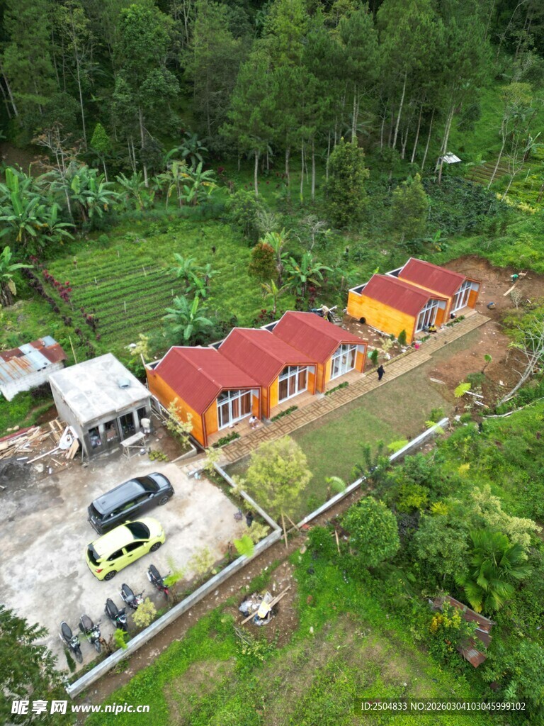 乡村田园风住宅俯瞰图