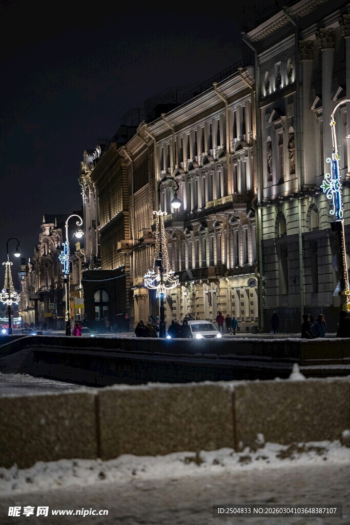 夜晚城市建筑景观