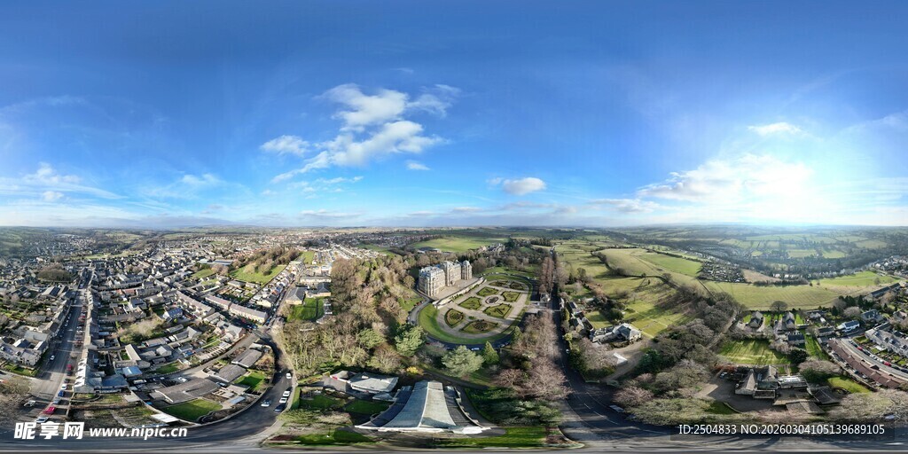 俯瞰美丽开阔的田园风光