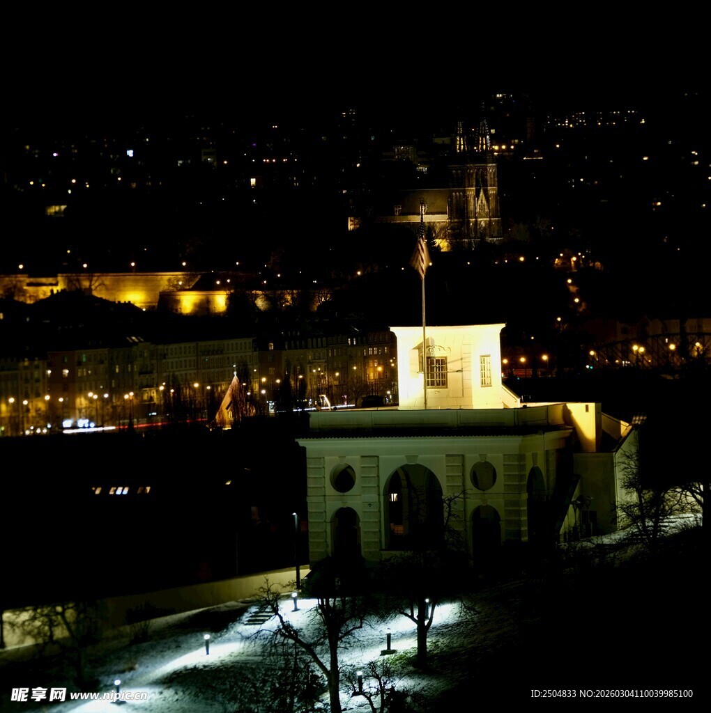 夜晚城市建筑景观夜景