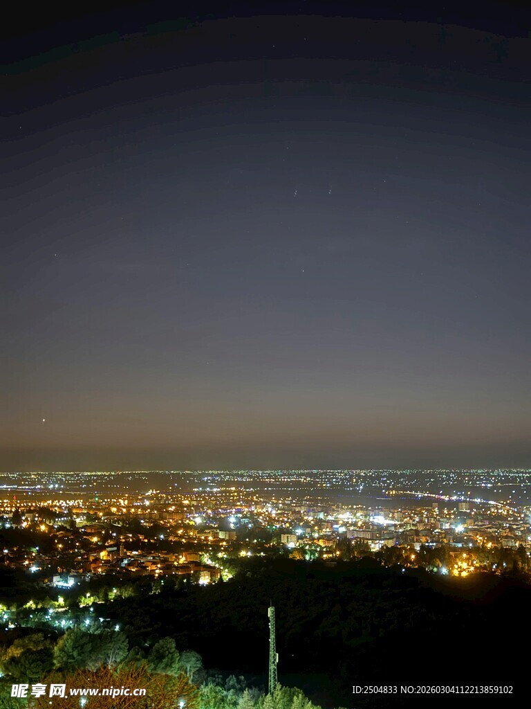 城市夜景俯瞰图