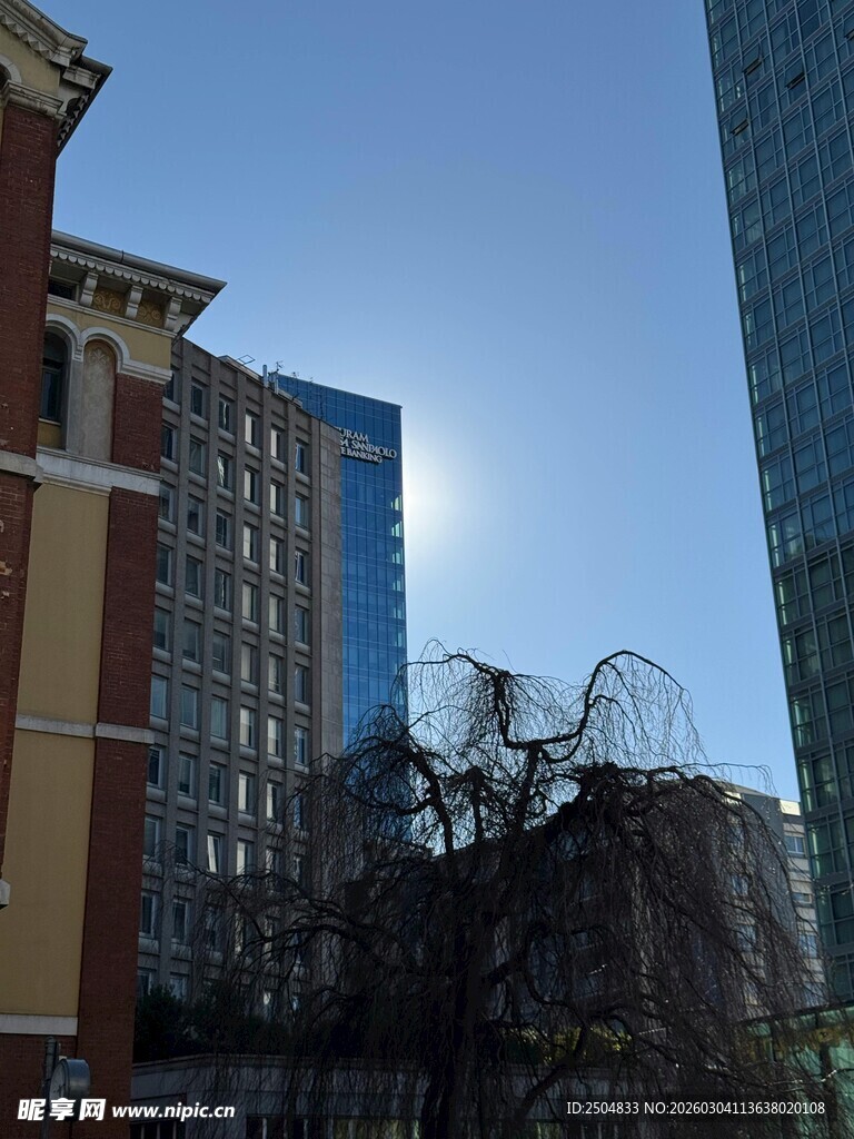 城市建筑与独特雕塑景观