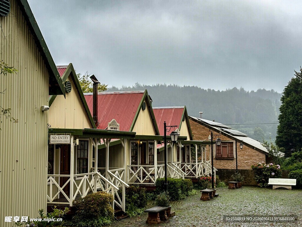 乡村小屋 宁静的街道风景