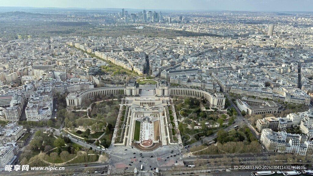 巴黎城市景观鸟瞰图