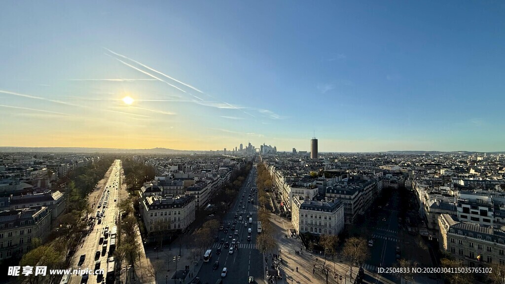 巴黎城市天际线壮丽景观