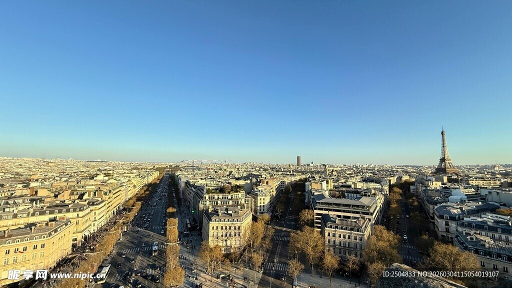 巴黎城市建筑全景俯瞰