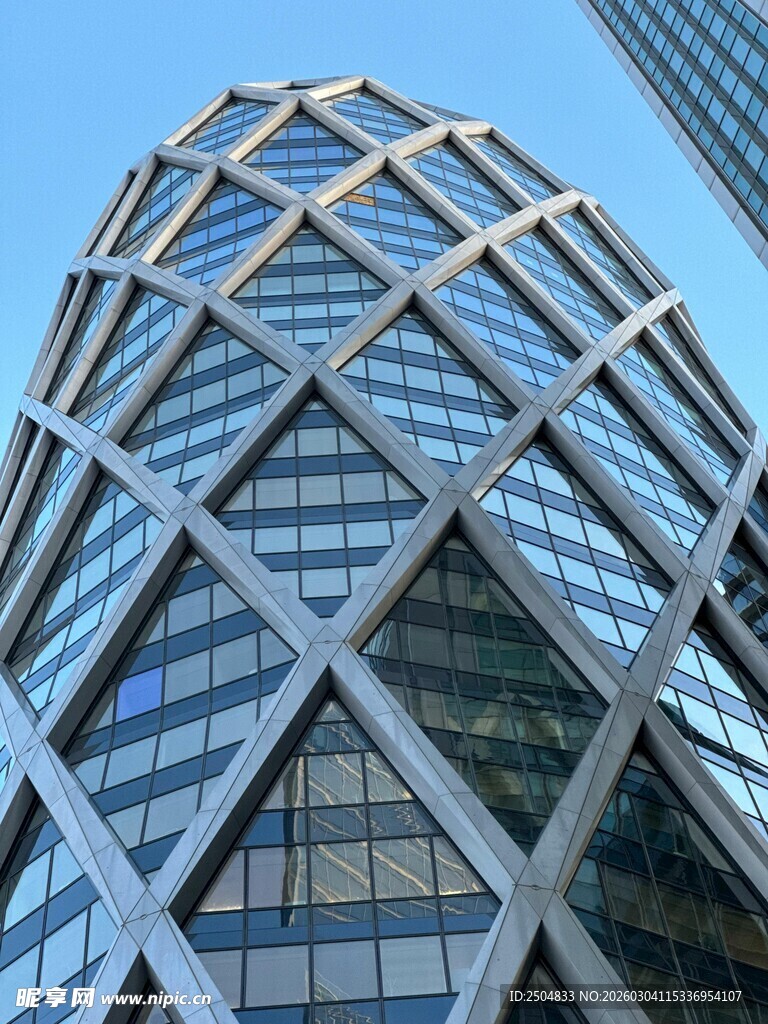 现代几何风格摩天大楼外观