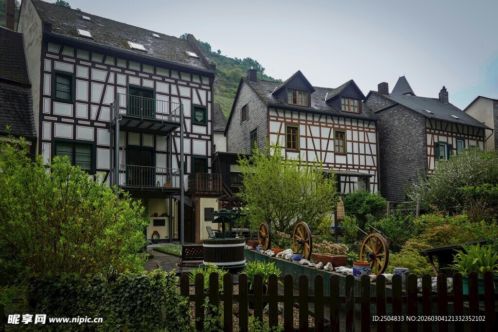 欧式古朴小镇建筑景观