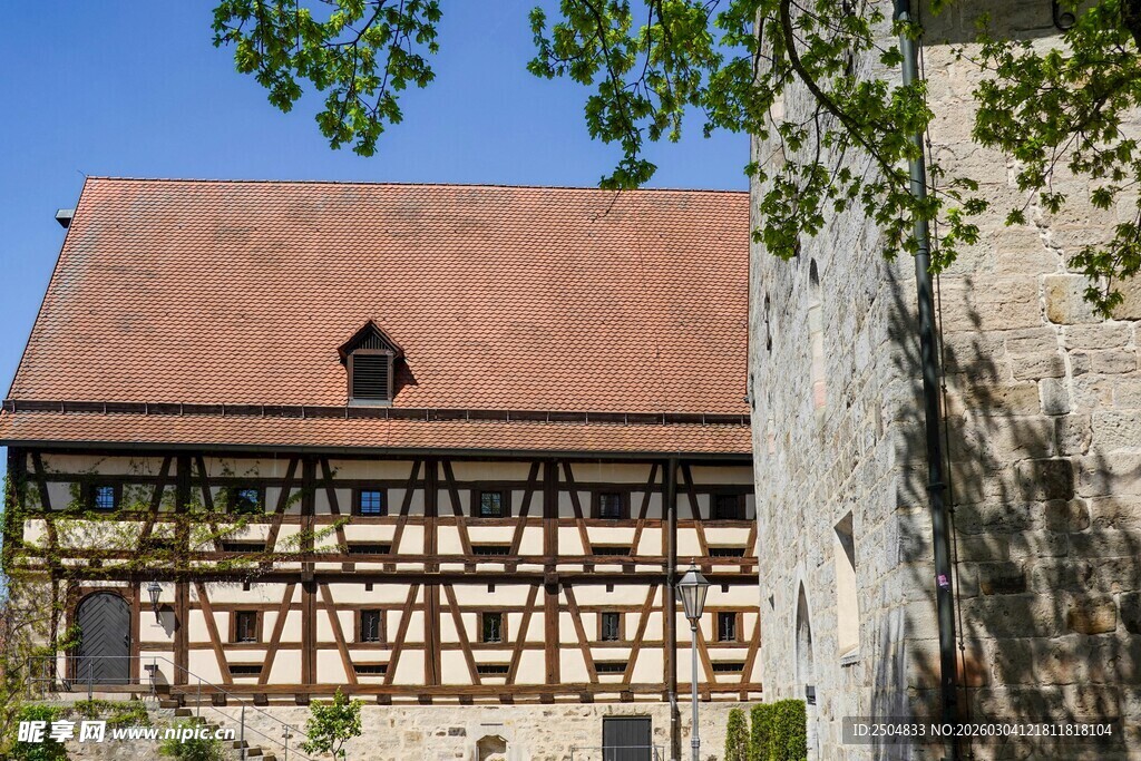 德国传统半木结构古老建筑