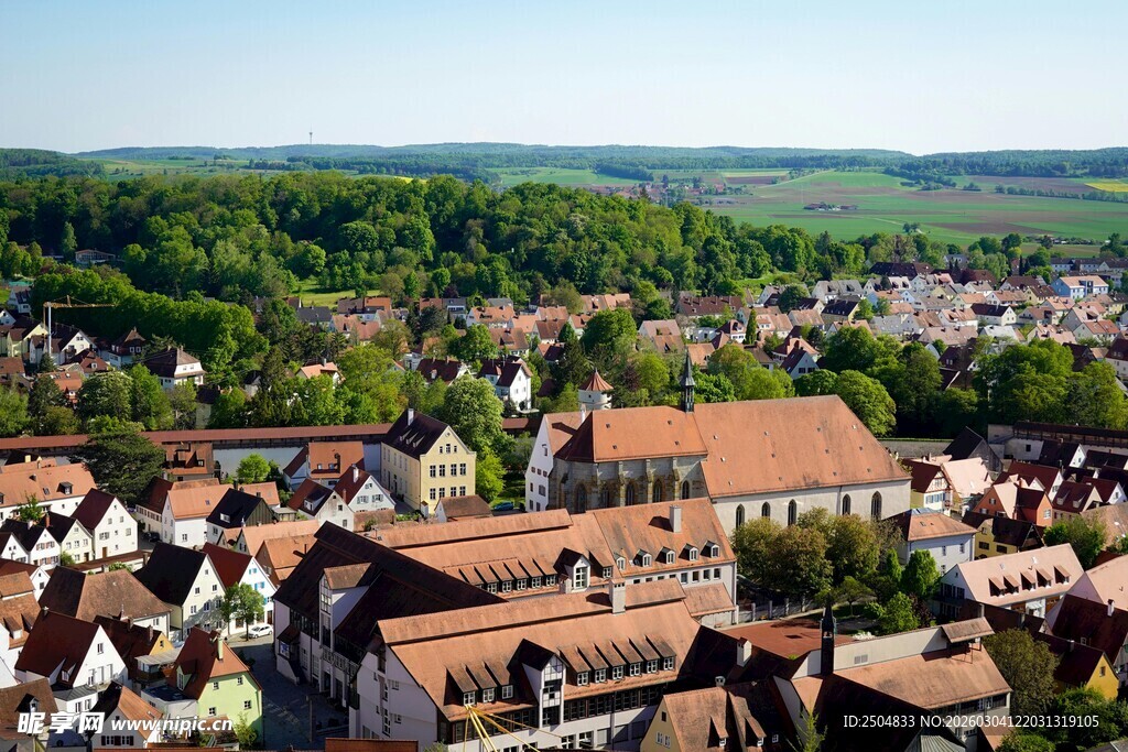 俯瞰 洲风情小镇风光
