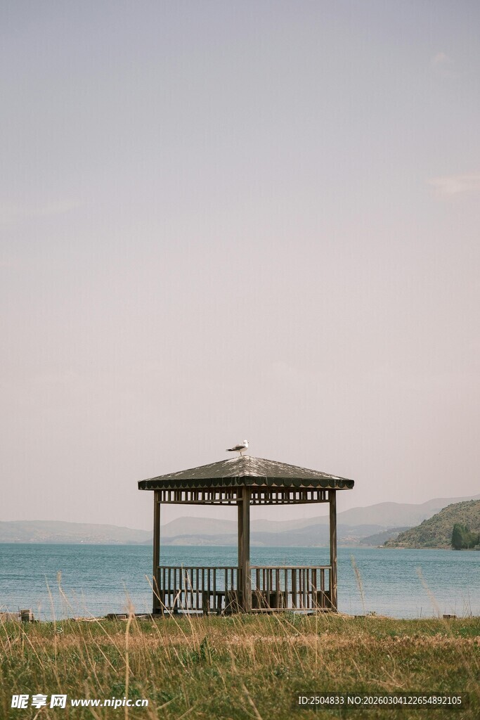 湖畔凉亭 静享自然之美