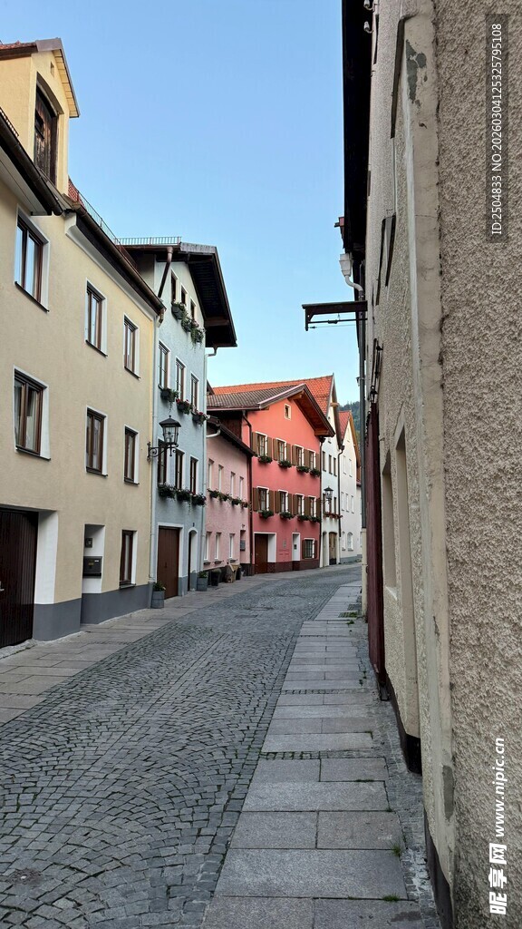  洲小镇宁静街道景象