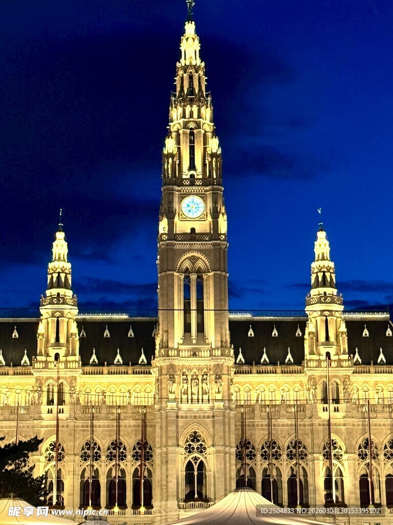 维也纳市政厅夜景