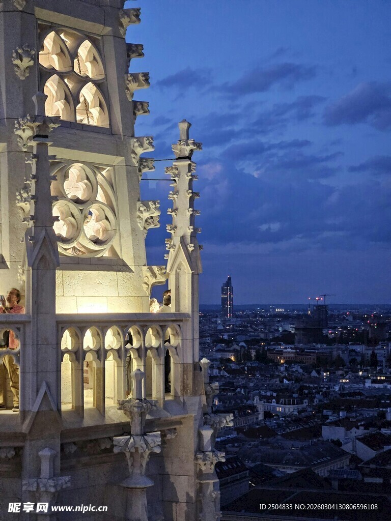 巴黎圣母院夜景璀璨