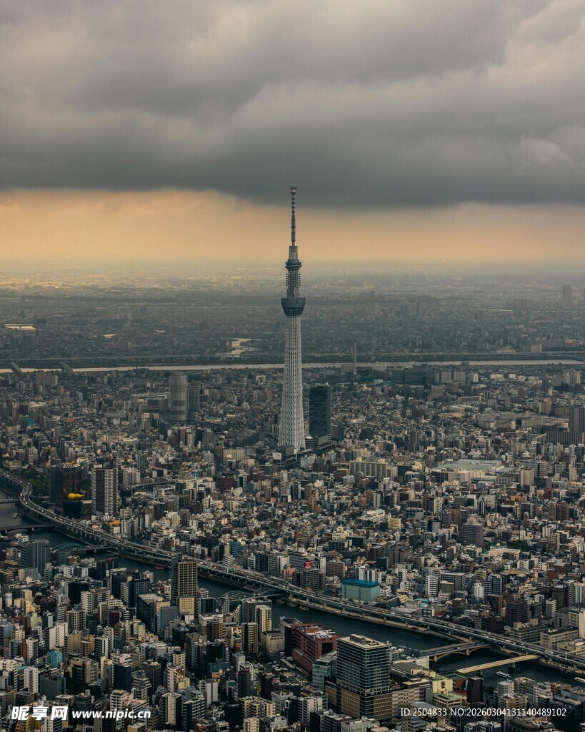 东京城市天际线俯瞰景观