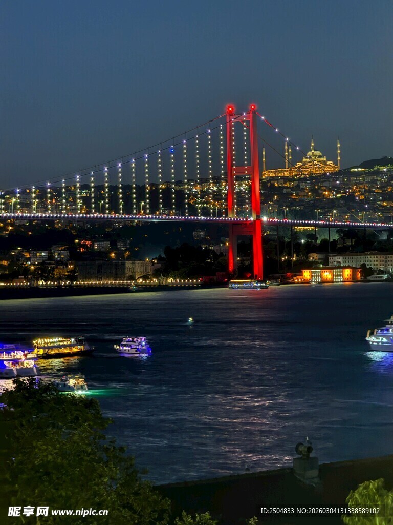 伊斯坦布尔大桥夜景