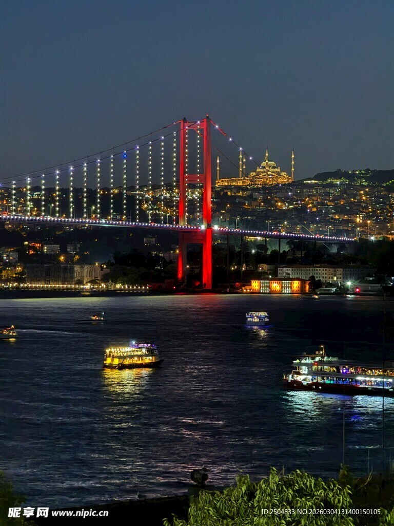 伊斯坦布尔大桥夜景