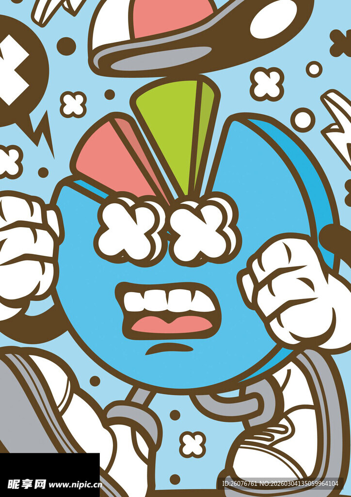 卡通表情与多彩鞋子画面