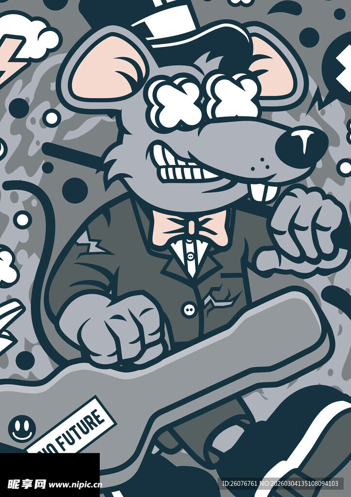 戴礼帽的时髦老鼠