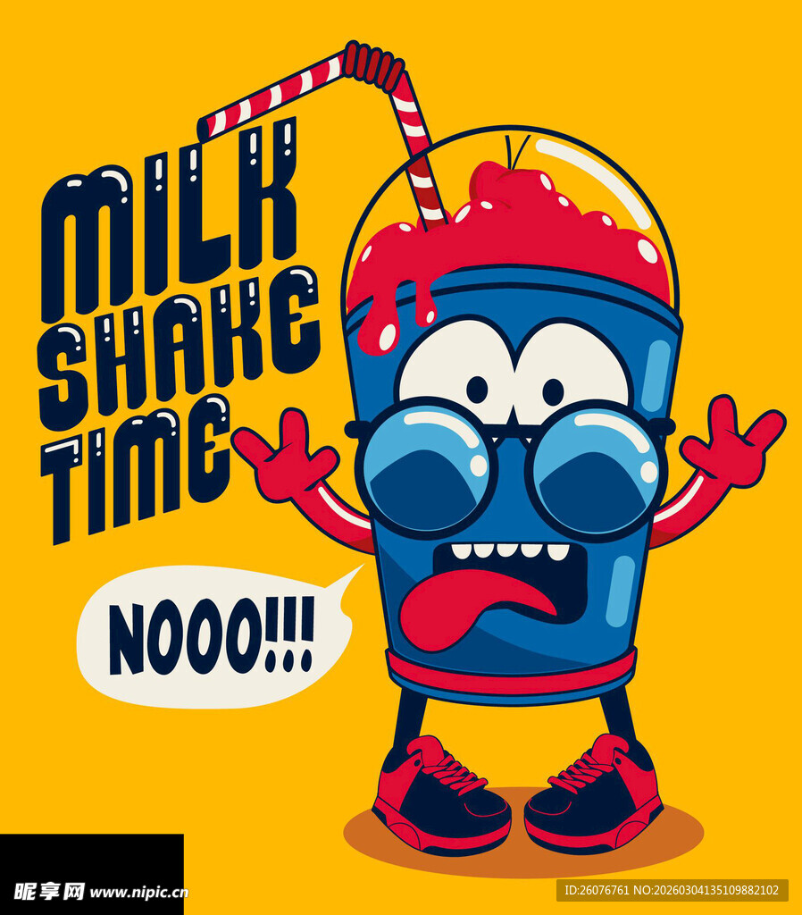 愤怒的牛奶shake卡通形象