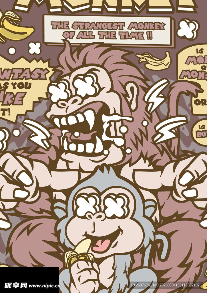 卡通风格的奇幻动物场景