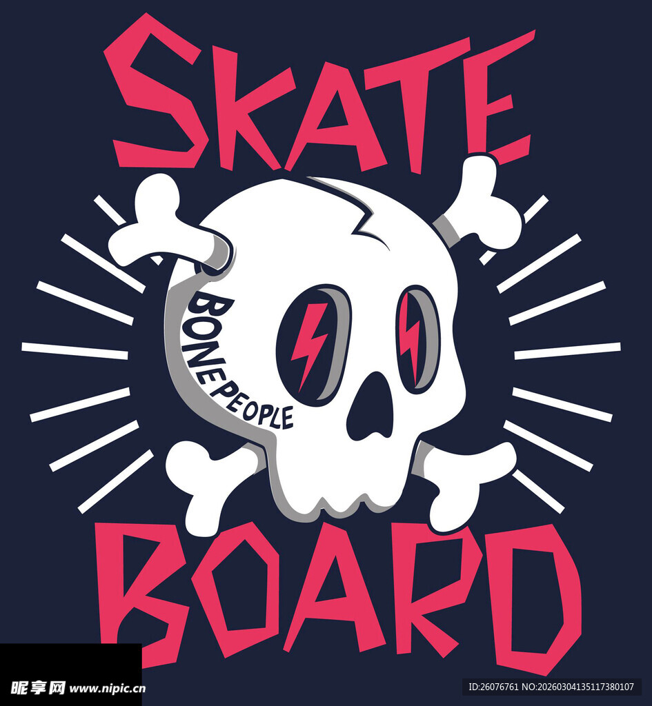 骷髅滑板图案设计