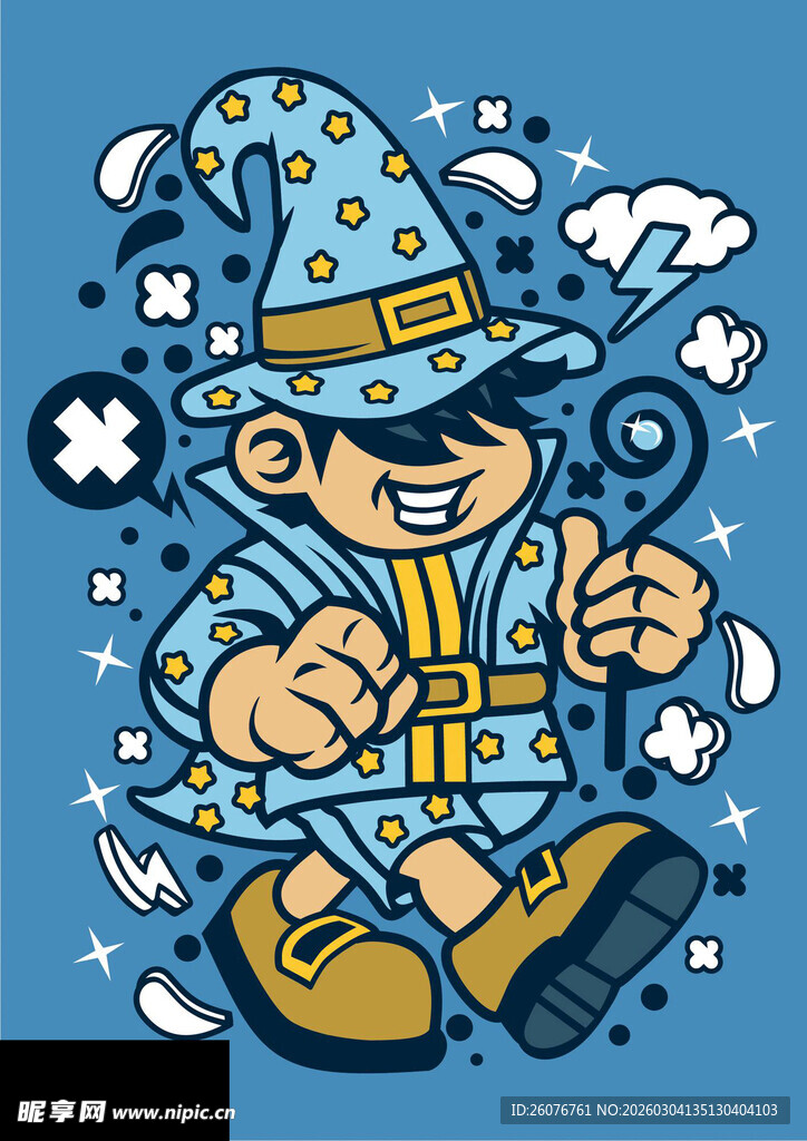 魔法小子手持魔杖展活力