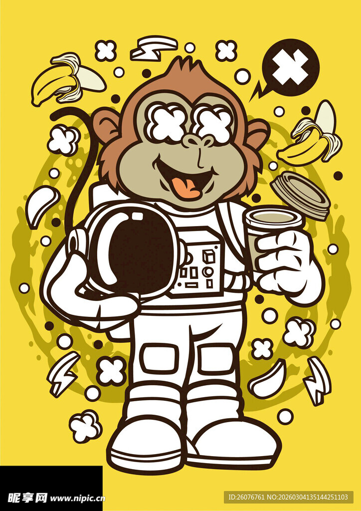 宇航小猴卡通形象设计