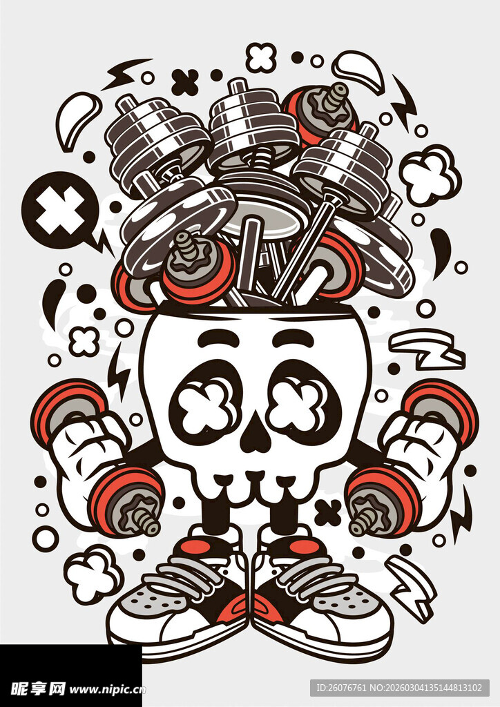 卡通风格机械元素人物插画